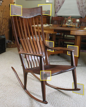 Carol's rocking chair.   Click for full size image.